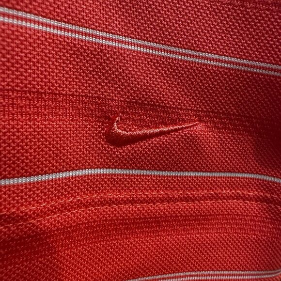 Nike Golf Women’s Active Dri-fit Coral White Striped Polo Tank Top Medium - Picture 5 of 10